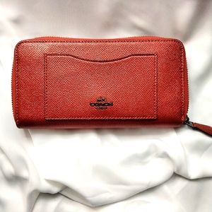 Red Coach Leather Wallet
